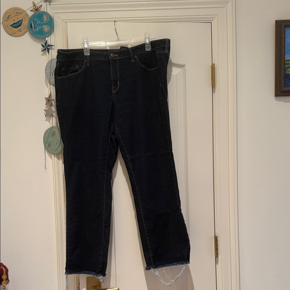 Dark denim mid-rise straight Women's Jeans